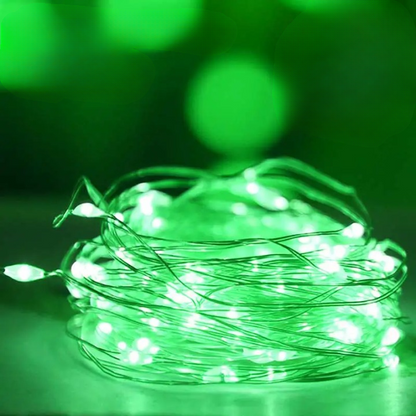 Guirlande Lumineuse de couleur verte enroulé dans une ambiance Cocooning