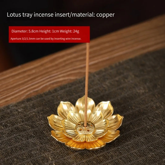 Porte-Encens Lotus Multicouche Doré – Modèle LOTANYA