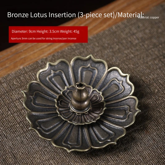 Porte-Encens Fleur de Lotus Bronze/Doré – Modèle EUPHORA